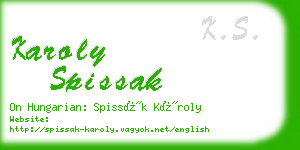 karoly spissak business card